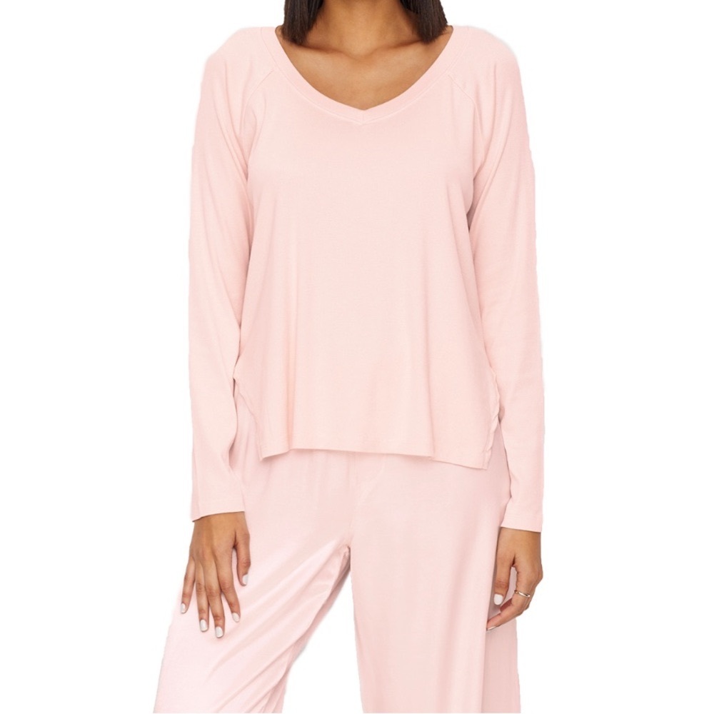 PJ Harlow Rib Long Sleeve V-Neck with Side Slits FRANKIE